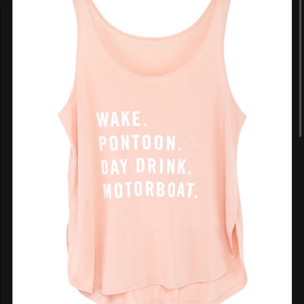 Pontoon boating summer graphic tank medium